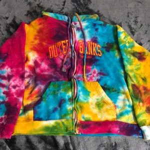 Tie die Outer Banks Zip up Hoodie